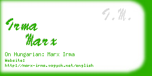irma marx business card